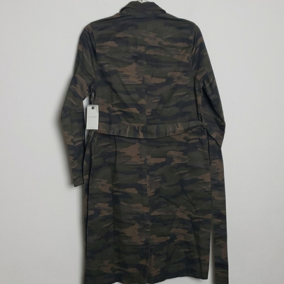 NWT Lucky Brand Green Camo Belted Trench Coat Size S - Picture 7 of 9